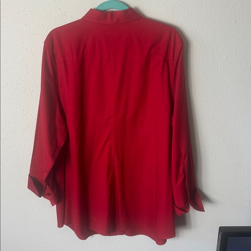 Chicos No Iron S Sateen Tunic Button Front Stiletto Long Sleeve NWOTChico 4 =XL - Picture 7 of 7